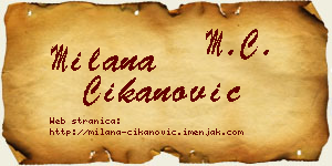 Milana Čikanović vizit kartica